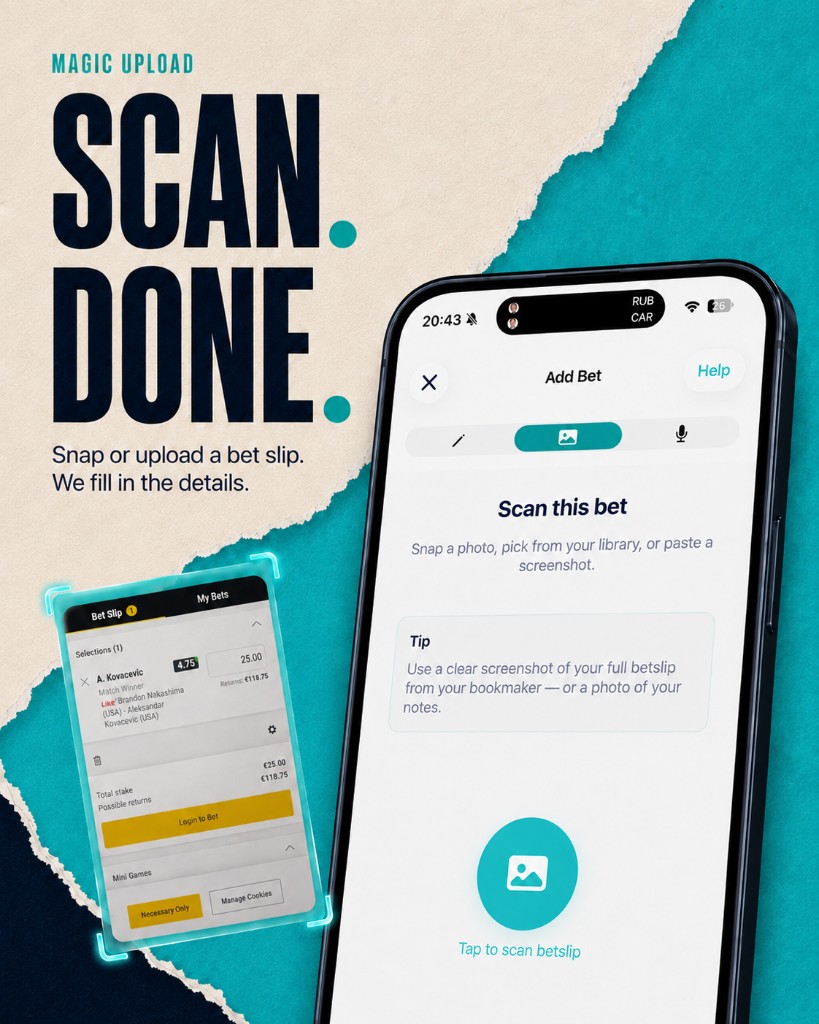 Magic Scanner: snap a bet slip and Bet Journal fills in the details